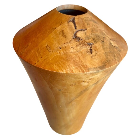 Vintage L. Hunter 8” Tall Box Elder Wood Vase Artist Signed Sculpture Rare